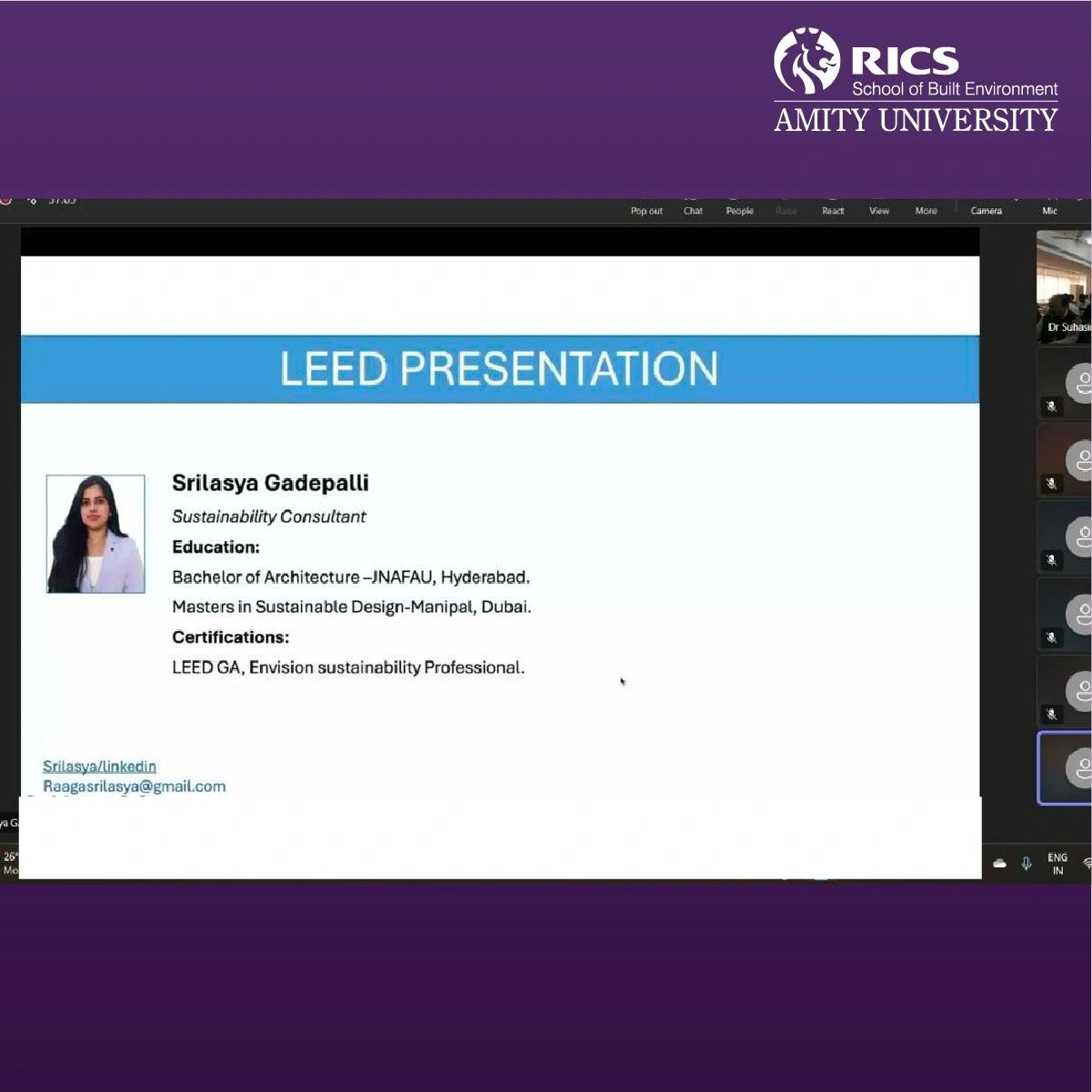 Building a Greener Tomorrow at RICS SBE